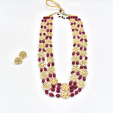 Rajshiri Red Kundan Long Haar - The Pashm